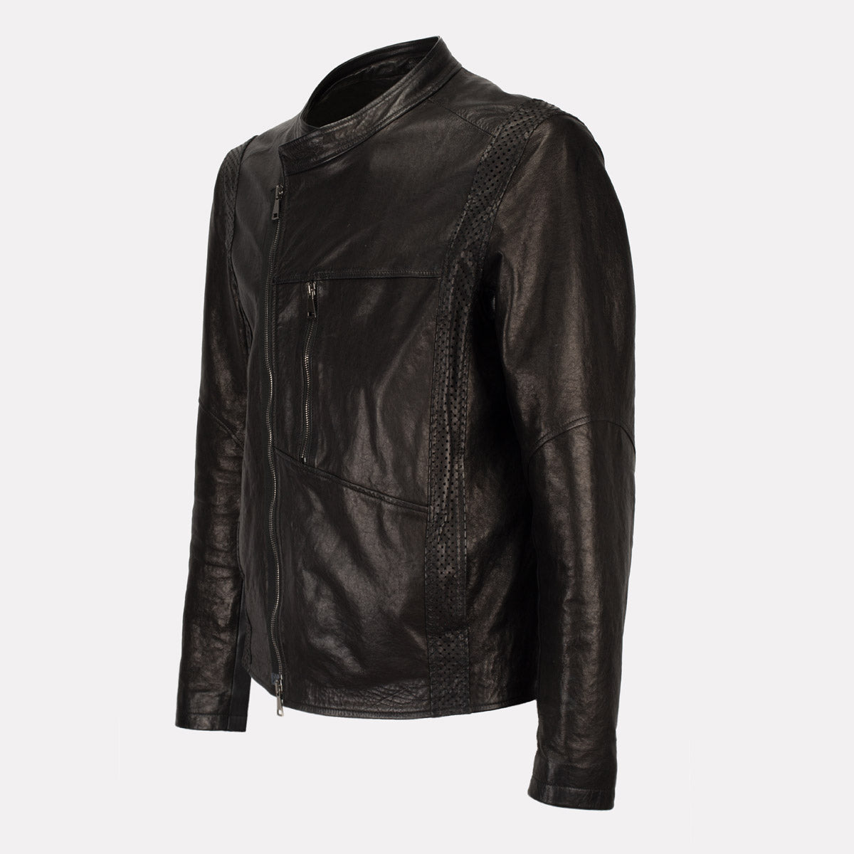 Leather Jacket BIKER in Black